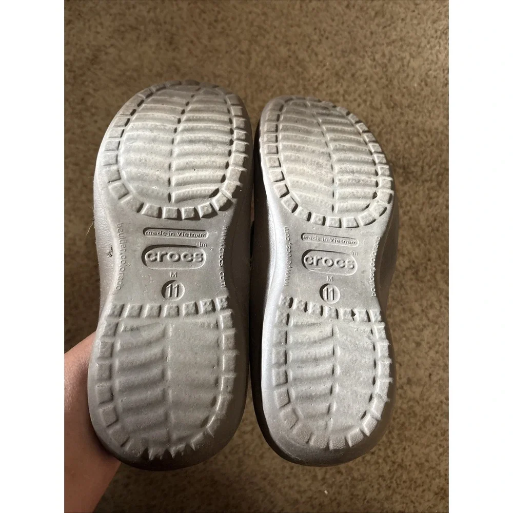 Crocs Athens Flip Flops Brown Tan Crosslite Men's 11 Comfort Sandals